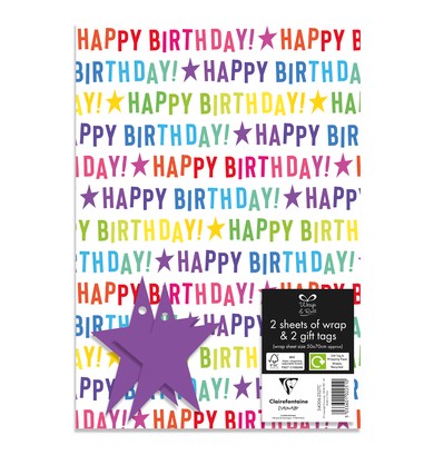 Happy Birthday 2 Gift Sheets and 2 Gift Tags - Click Image to Close