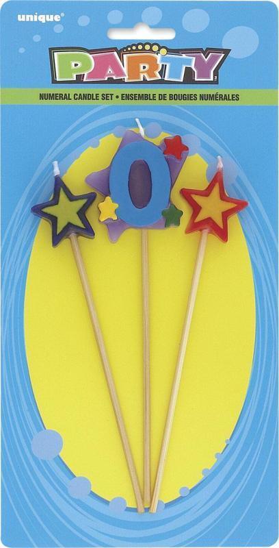 Number 0 Star Candles Set - Click Image to Close