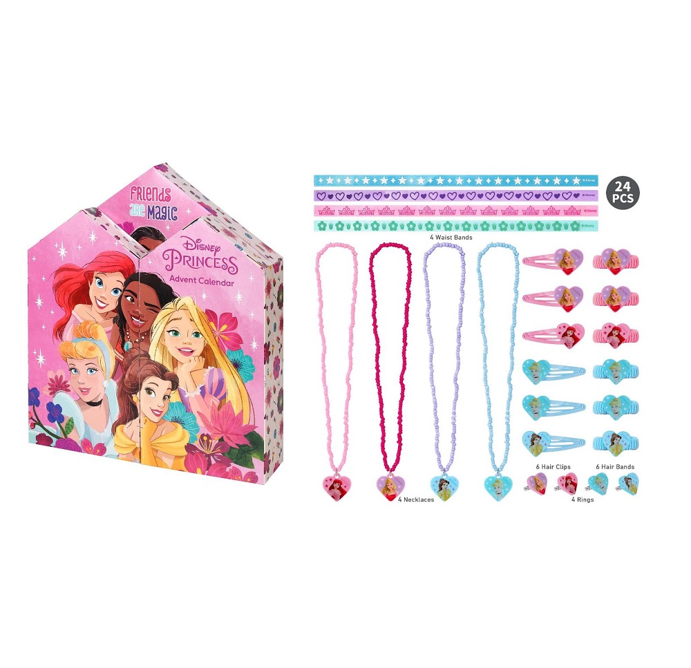 Princess Advent Calender With Hair Accessories - Click Image to Close