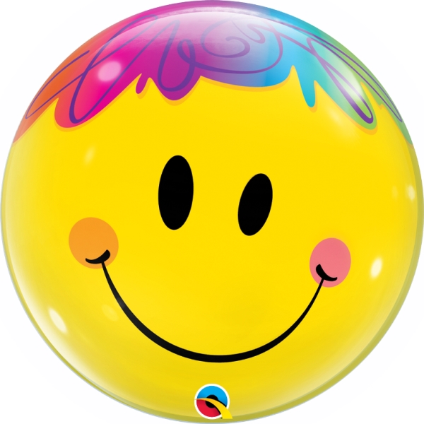 22" Single Bubble Balloon Bright Smile Face