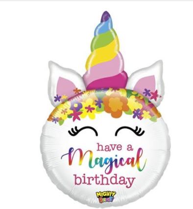 Mighty Birthday Unicorn 33" Single Pack - Click Image to Close