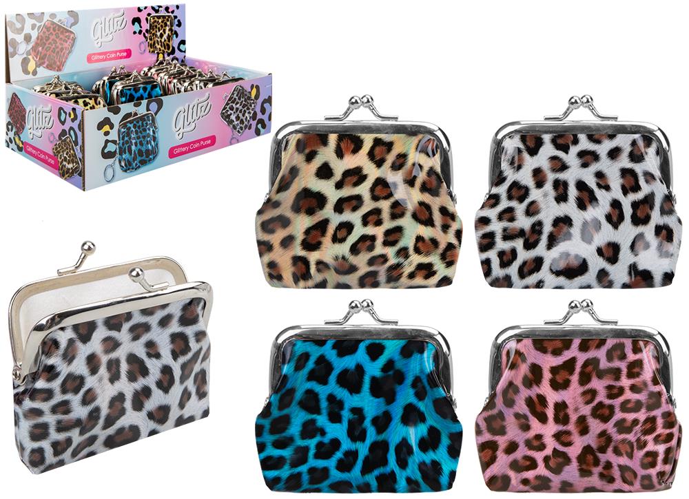 Animal Print Coin Purse 4 Assorted - Click Image to Close