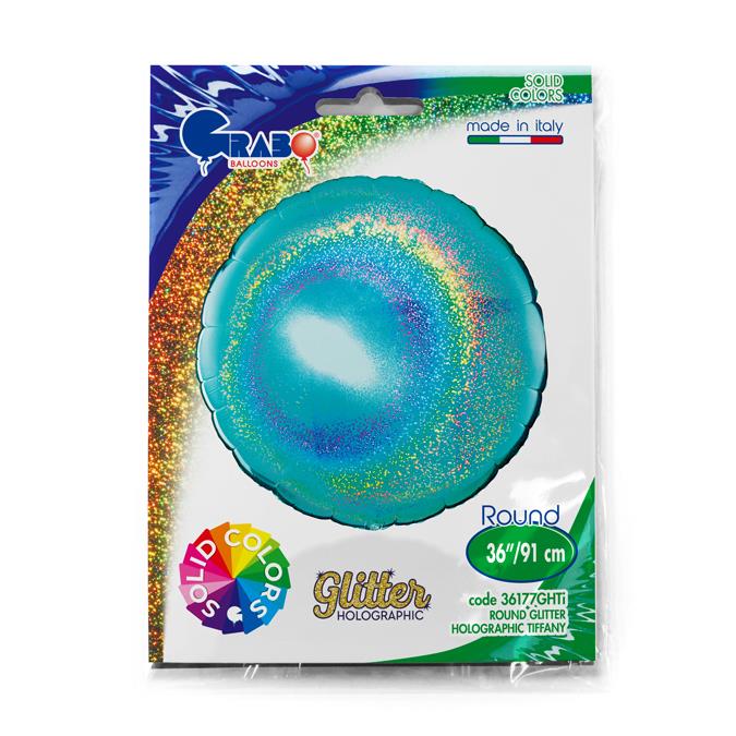 Grabo Round 36Inch Glitter Holographic Tiffany - Single Pack - Click Image to Close