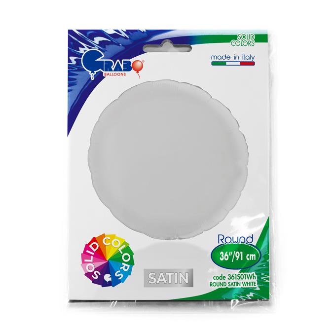 Grabo Round 36Inch Satin White Single Pack - Click Image to Close