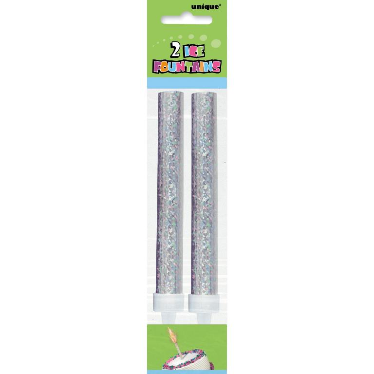 Silver 15cm Ice Fountain Firework Candle 2 Pack - Click Image to Close