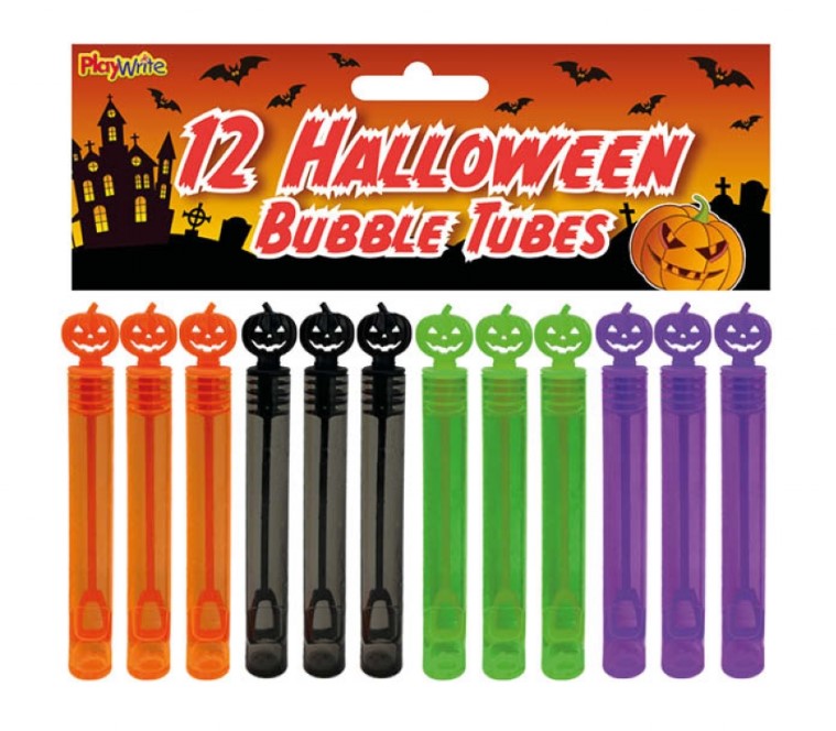 Pumpkin Bubble Tubes 12 Pack - Click Image to Close