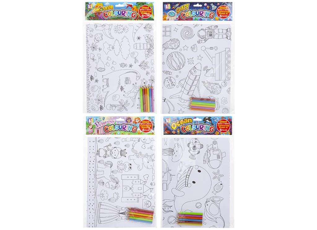 Giant Colouring Sheets With Pencils 120 X 90cm ( Assorted ) - Click Image to Close