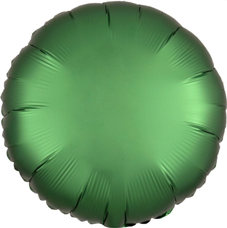 18" Satin Emerald Circle Foil Balloon - Click Image to Close