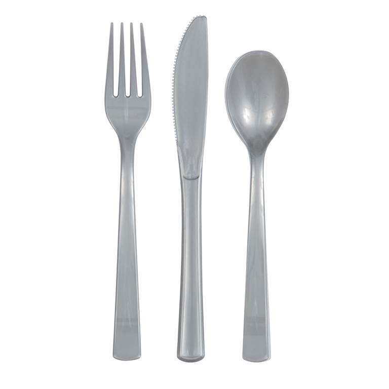 Assorted Cutlery Silver 18 Pack - Click Image to Close