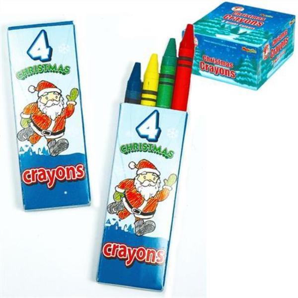 CHRISTMAS CRAYON SET 4 PACK X 100 ( 11p EACH ) - Click Image to Close