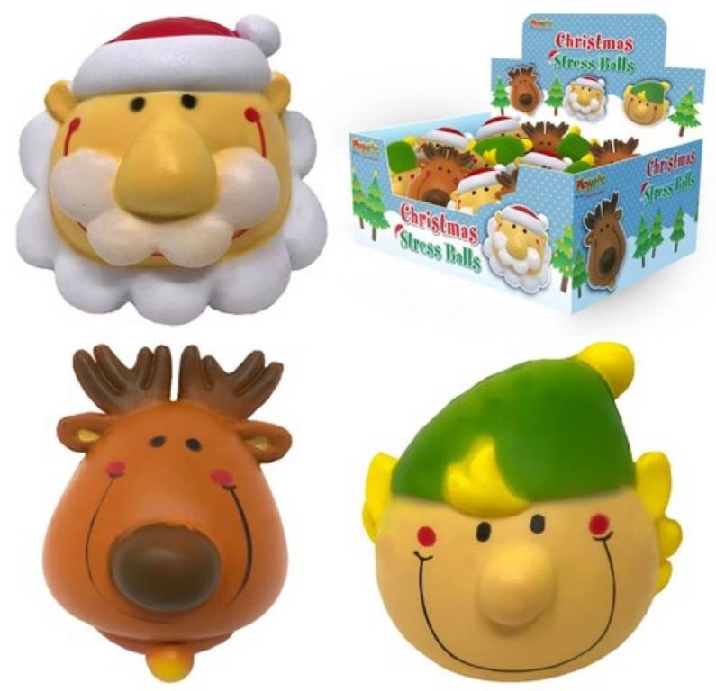CHRISTMAS STRESS BALLS 8CM - Click Image to Close