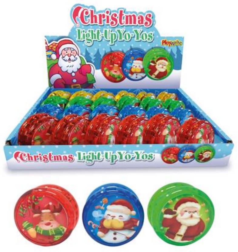 CHRISTMAS LIGHT UP YOYO'S 5.5CM - Click Image to Close