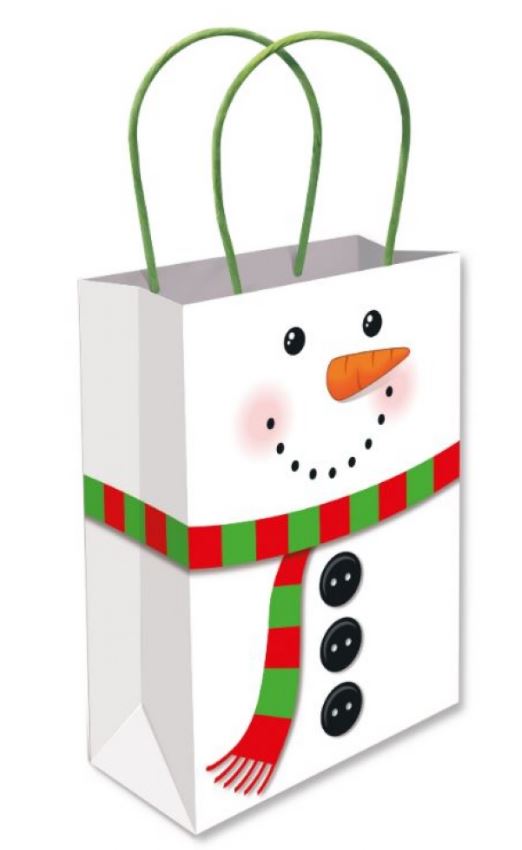 Snowman Paper Bag With Handles Large - Click Image to Close