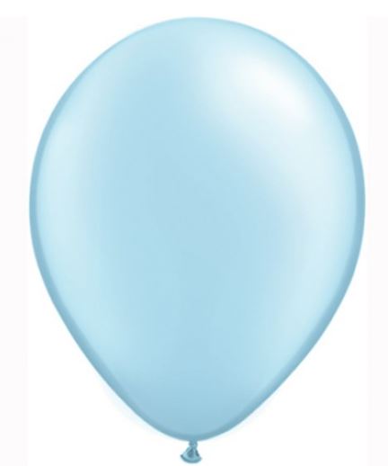 Qualatex 11" Round Pearl Light Blue Balloons 25 Pack - Click Image to Close
