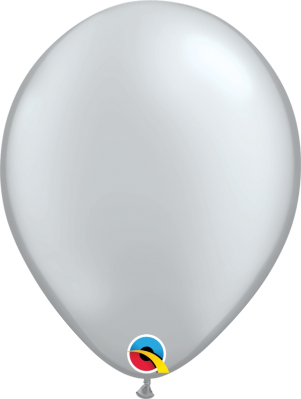 11" Qualatex Round Silver 25 Pack Latex Balloons - Click Image to Close