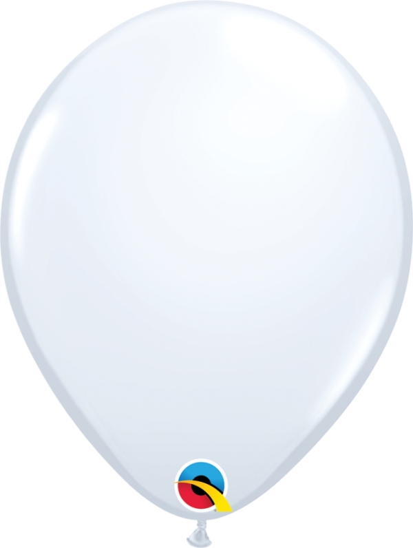 QUALATEX 11" PLAIN LATEX ROUND WHITE 25 PACK
