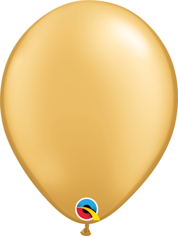 Qualatex 11" Round Gold Plain Latex Balloons 25 Pack - Click Image to Close