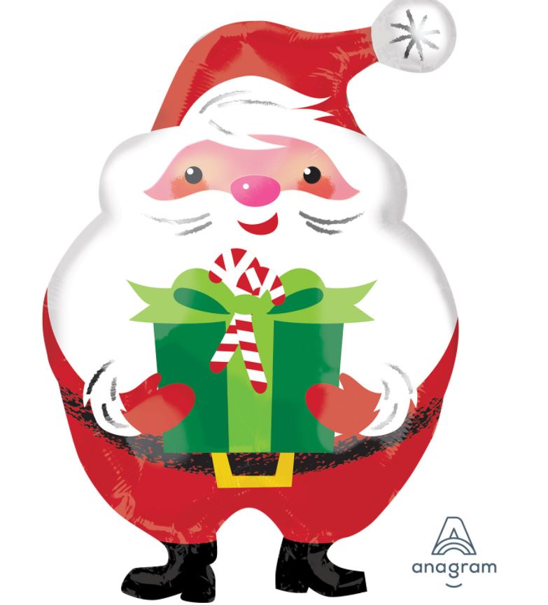 20" Jovial Santa Shape Balloon - Click Image to Close