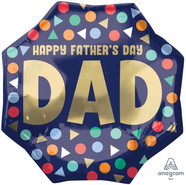 Happy Fathers Day Dad Jumbo Balloon 28" X 28" - Click Image to Close