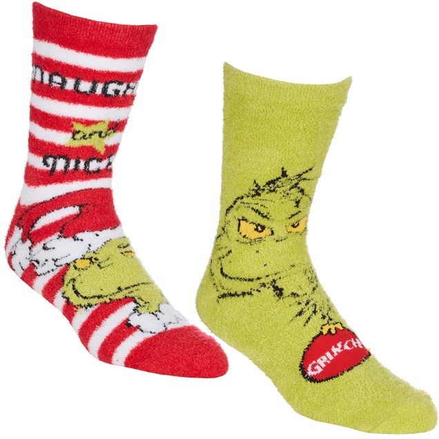 Grinch Cosy Socks 1 Pack Mens - Click Image to Close