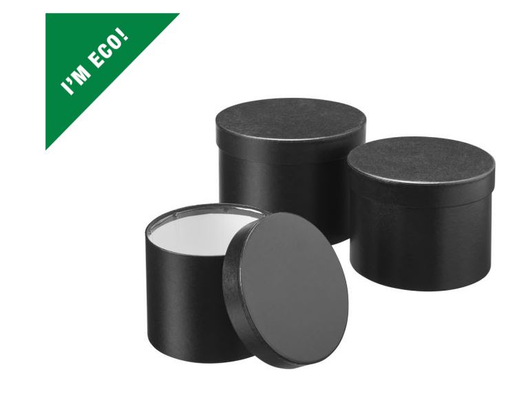 Symphony Hat Boxes Set Of 3 Black - Click Image to Close