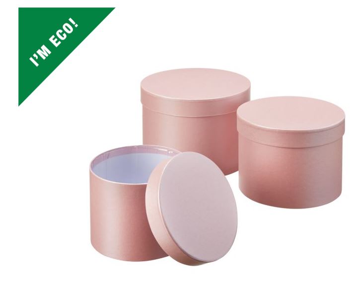 SYMPHONY HAT BOXES SET OF 3 PALE PINK - Click Image to Close