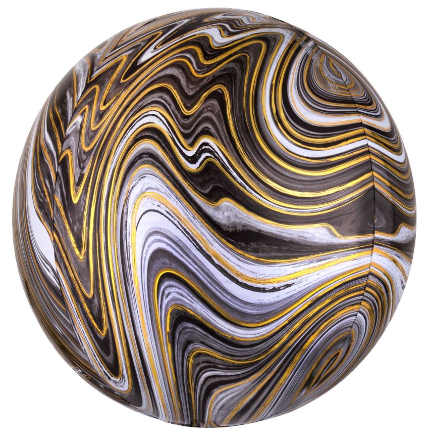 Black Marblez Orbz Xl Pack aged Foil Balloons G20 - Click Image to Close