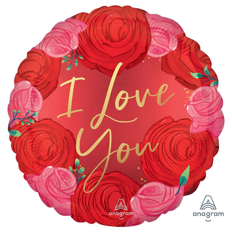 Circles In Roses I Love You Balloon - Click Image to Close