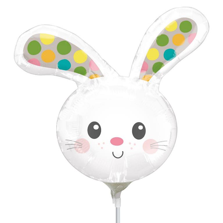 Minishape: Spotted Bunny Head Balloon - Click Image to Close