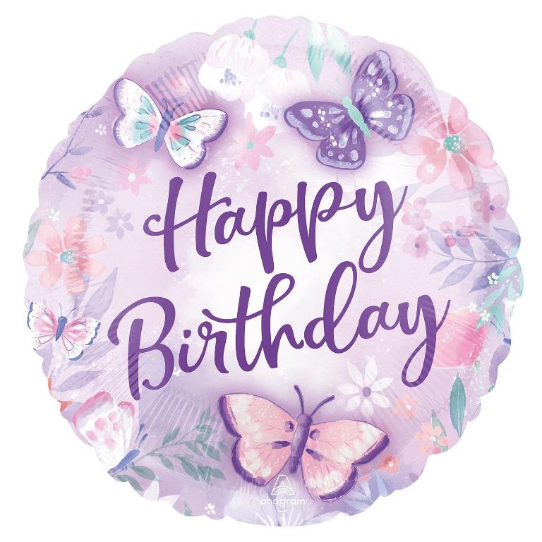 Flutter Happy Birthday Standard Foil Balloon - Click Image to Close