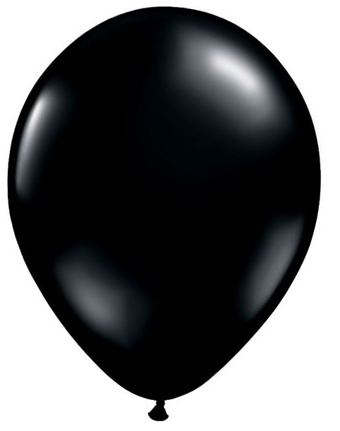 Qualatex 5" Round Onyx Black Plain Latex Balloons 100Ct - Click Image to Close
