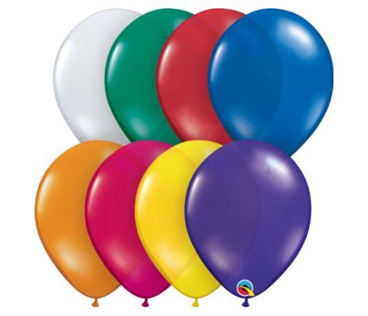 Qualatex 11" Round Jewel Latex Balloons 100 Pack - Click Image to Close