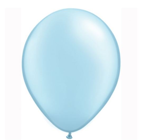 11" Qualatex Pearl Light Blue 100 Pack Latex Balloons - Click Image to Close