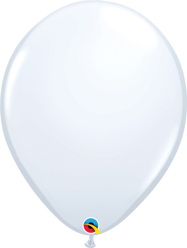 QUALATEX 16" PLAIN LATEX ROUND WHITE 50CT