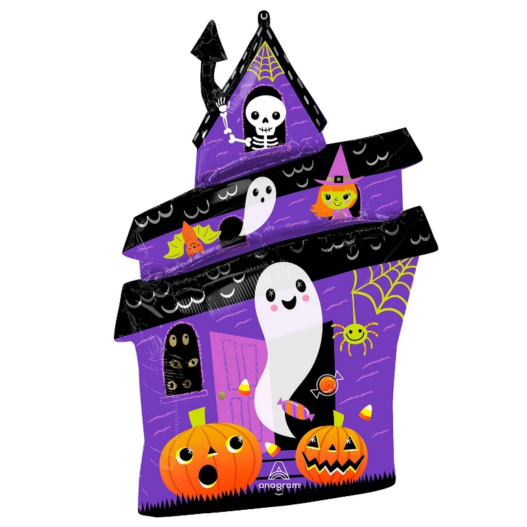 23" Halloween Haunted House Supershape Foil Balloons - Click Image to Close