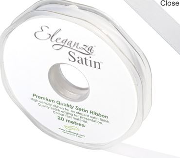 Eleganza Double Faced Satin 10mm X 20M White No.01 - Click Image to Close