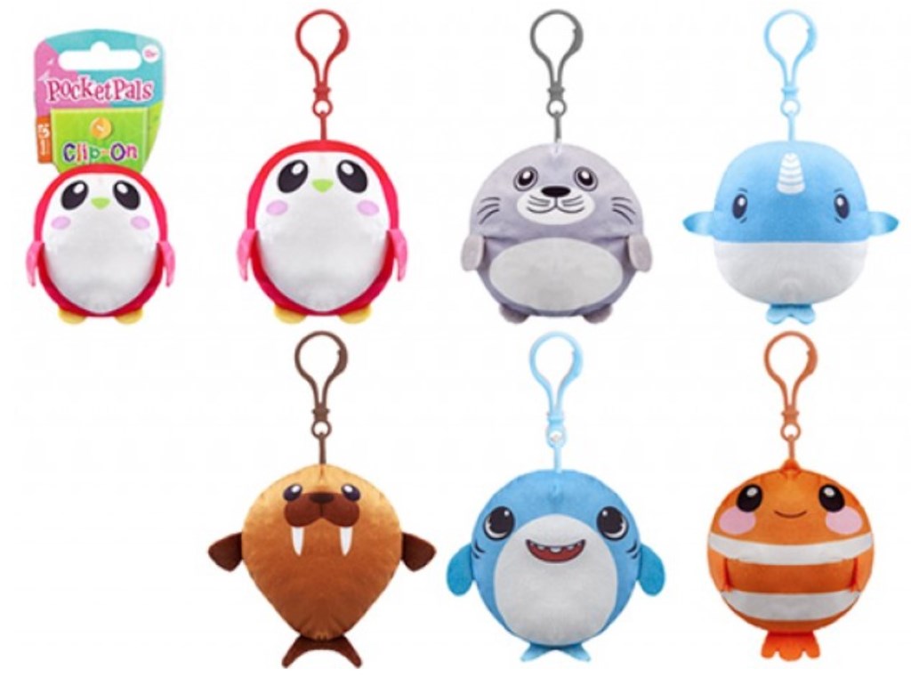 Plush 10cm Sea Life Animal With Clip ( Assorted Designs ) - Click Image to Close