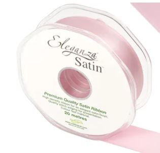 Eleganza Double Faced Satin 25mm X 20M Lt Pink - Click Image to Close