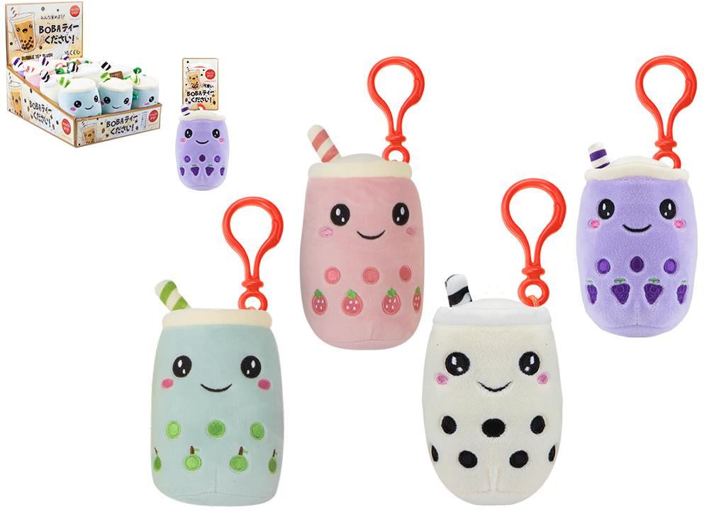 Boba Bubble Tea Plush Clip On 10cm ( Assorted Designs ) - Click Image to Close
