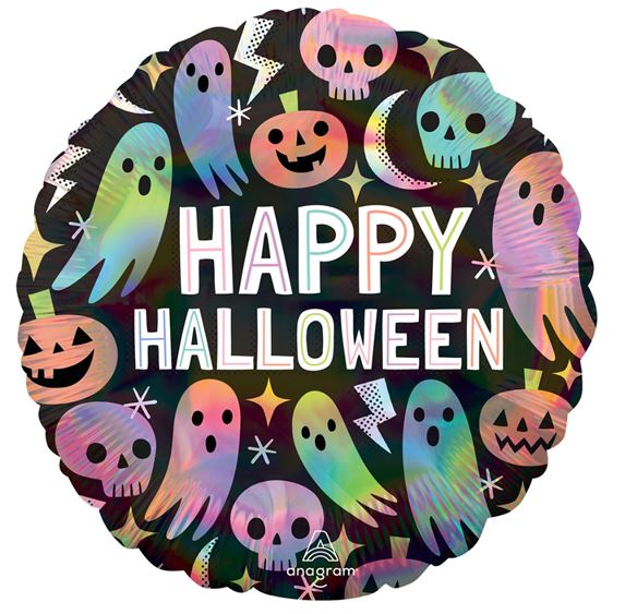 Iridescent Pastel Halloween Balloon - Click Image to Close
