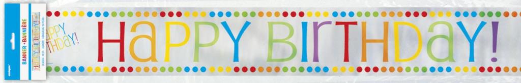 Rainbow Birthday Banner 12Ft - Click Image to Close