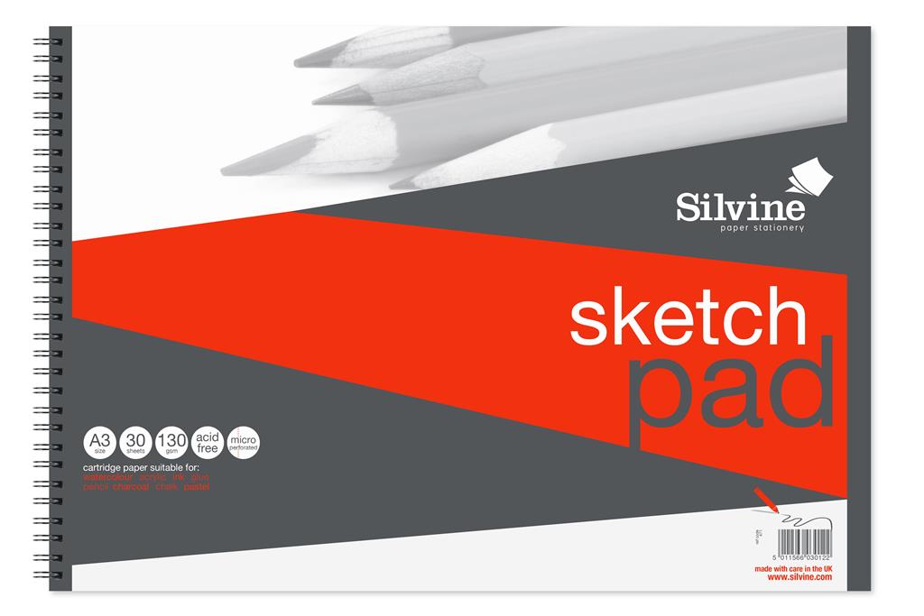 Silvine A3 Twin Wire High Quality Artist Pad 30 Sheets - Click Image to Close