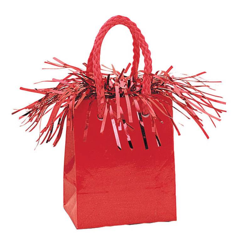 Mini Gift Bag Balloon Weight Red Prism - Click Image to Close