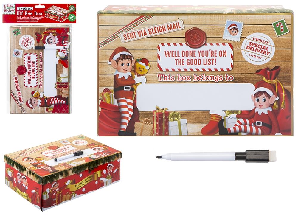 Small Elf Christmas Eve Box 21cm X 32cm X 11cm - Click Image to Close