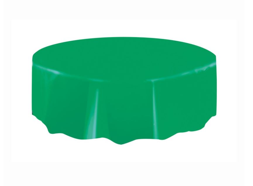 Em Green Round Table Cover 84 In Dia - Click Image to Close