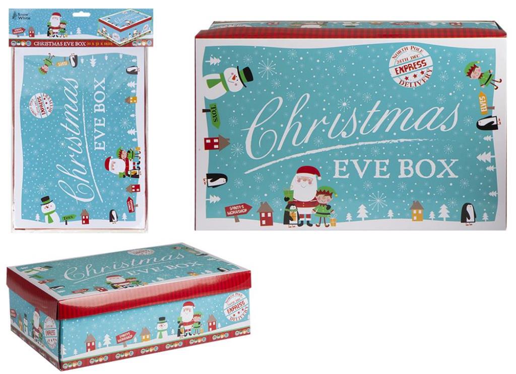 Small Blue Character Christmas Eve Box 21cm X 32cm X 11cm - Click Image to Close