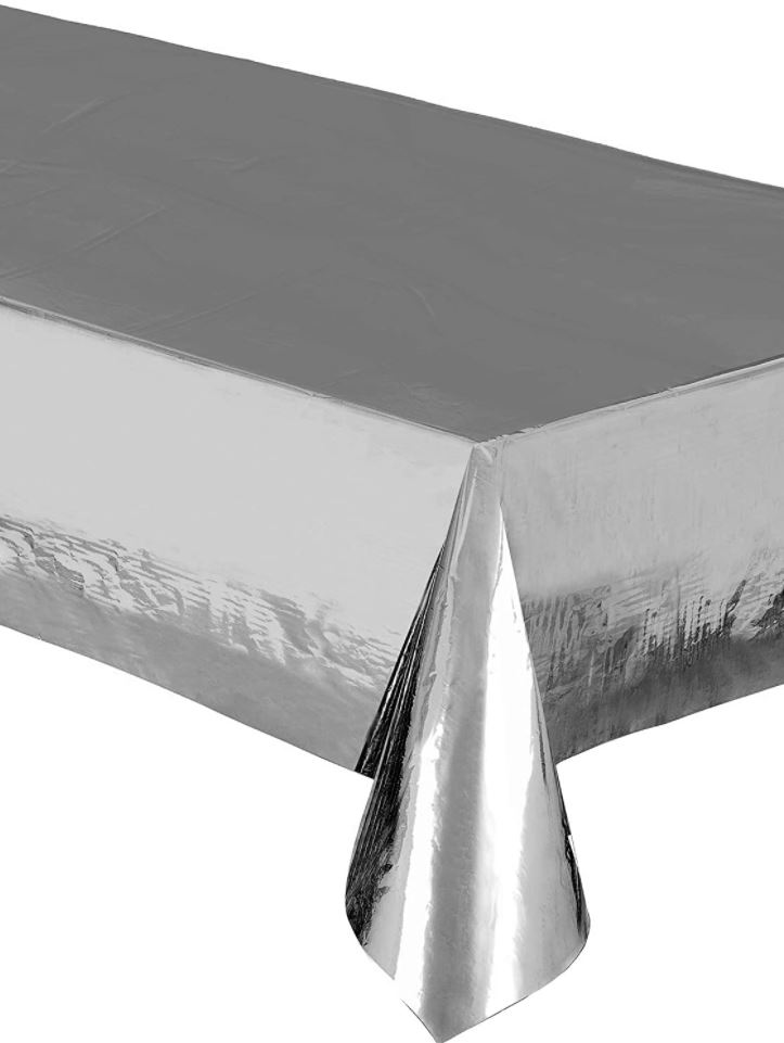 Silver Foil Tablecover 54"X108" - Click Image to Close