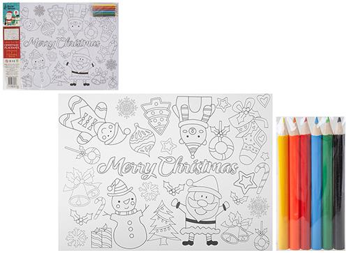 Colour Your Own Christmas Placemats With 6 Pencil - Click Image to Close
