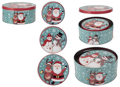 Christmas Storage Tins Set Of 3 - Click Image to Close