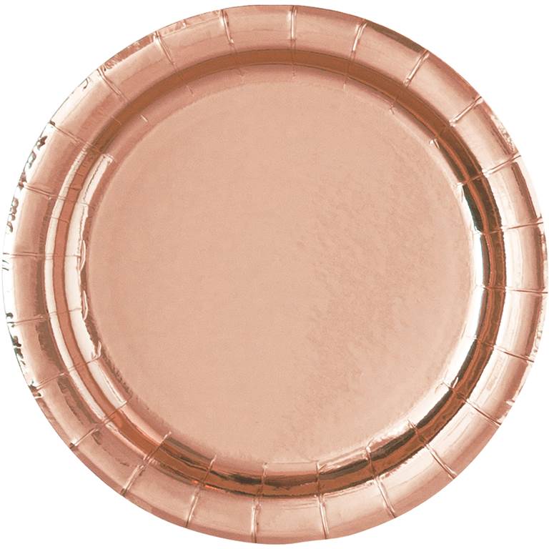 8 Pack 9" Rose Gold Plates - Click Image to Close